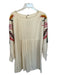 Free People Size M Cream & Red Cotton Long Balloon Sleeve Dress Cream & Red / M