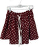 Lands End Size 8 Maroon & White Cotton Polka Dots Pockets Drawstring Waist Skirt Maroon & White / 8