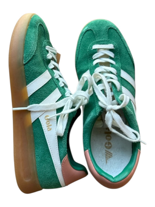 Gola Shoe Size 8.5 Green Suede & Leather Color & Fabric Block Lace Up Sneakers Green / 8.5