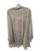 Maeve Size L Cream Shell Accordian Pleats Sheer Button Up Knee length Dress Cream / L