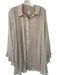 Maeve Size L Cream Shell Accordian Pleats Sheer Button Up Knee length Dress Cream / L