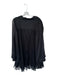 Maeve Size L Black Shell Accordian Pleats Sheer Button Up Knee length Dress Black / L