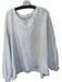 Free People Size M/L White Cotton Blend Crew Neck Long Sleeve Sweatshirt White / M/L