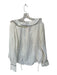 We The Free Size L White & Black Cotton Long Sleeve Accordion Pleat Collared Top White & Black / L