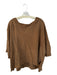 We The Free Size L Brown Cotton Short Sleeve Frayed Oversize Sweatshirt Brown / L