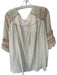 Free People Size M cream &  pale pink Cotton Blend Lace Detail Crochet Top cream &  pale pink / M