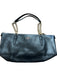 Coach Black & Gold Leather Top Handles Chain Strap Zip Close Gold Hardware Bag Black & Gold / M