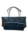Coach Black & Gold Leather Top Handles Chain Strap Zip Close Gold Hardware Bag Black & Gold / M