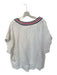 We The Free Size M White, Navy & Blue Cotton Short Sleeve V Neck Sweatshirt White, Navy & Blue / M