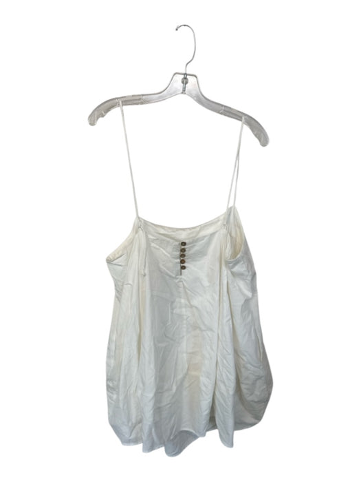 Free People Size L White Cotton Spaghetti Strap lined short Dress White / L