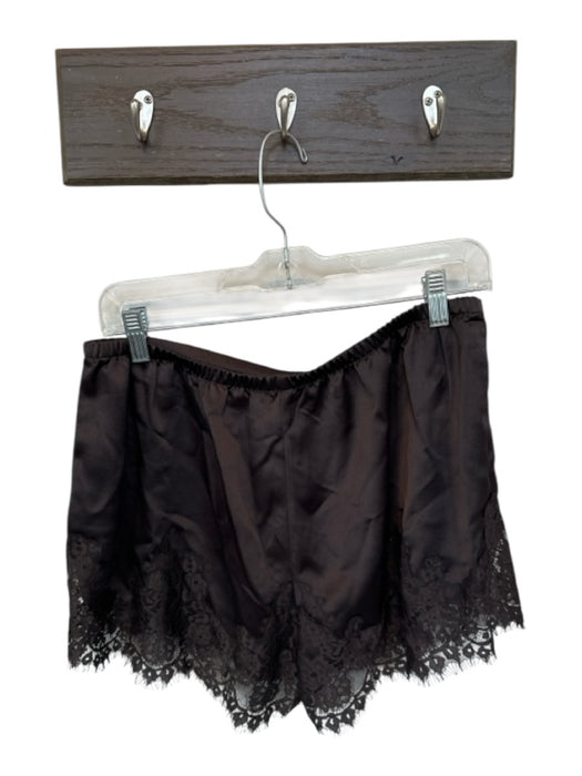 Brit the Label Size L Chocolate Brown Polyester Elastic Waist Lace Trim Shorts Chocolate Brown / L