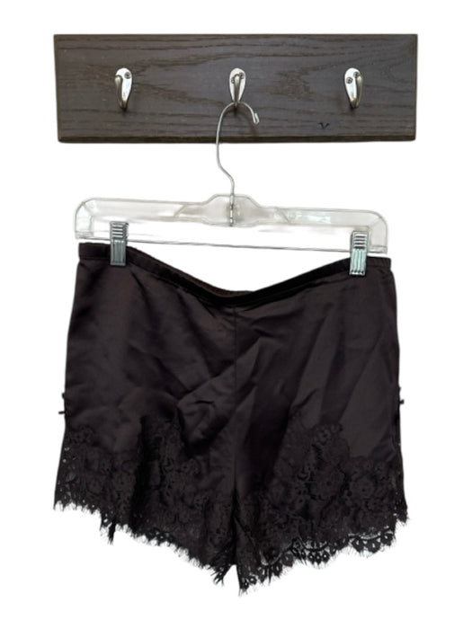 Brit the Label Size L Chocolate Brown Polyester Elastic Waist Lace Trim Shorts Chocolate Brown / L