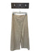 Moda International Size 8 Tan Cotton Blend Side Zip Side Slits Maxi Skirt Tan / 8