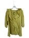 Free People Size M Chartreuse Cotton Long Sleeve Ruffles Dress Chartreuse / M