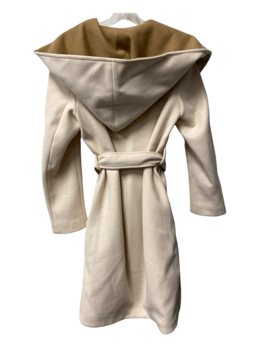 Giorgia & Johns Size Small White & Camel No Fabric Tag Open Front Belted Coat White & Camel / Small