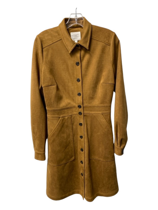 A Loves A Size Medium Tobacco Polyester Blend Side Pockets seam detail Coat Tobacco / Medium