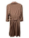 Karen Millen Size 6 Dark Taupe Polyester 3/4 Sleeve V Neck Collared Dress Dark Taupe / 6