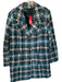 Tribal Size 12 Teal & Black Wool Blend Knit Long Sleeve Buttons Coat Teal & Black / 12