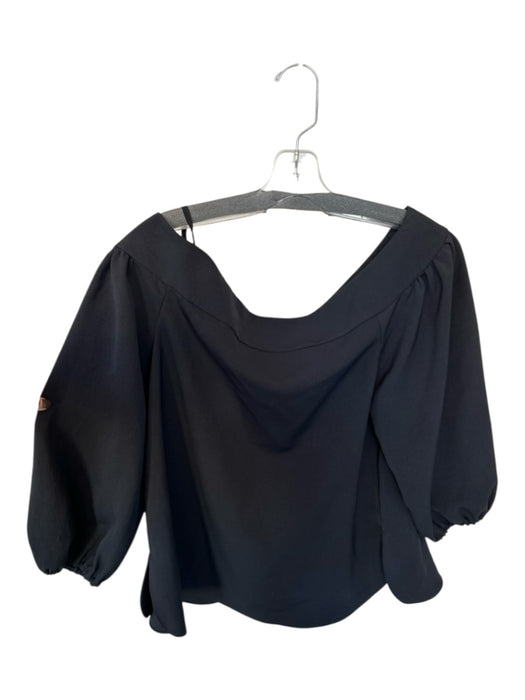 Tibi Size 10 Midnight Navy Polyester Long Balloon Sleeve Off Shoulder Top Midnight Navy / 10
