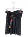 Farm Rio Size MP Black & Multi Cotton Strapless Embroidered Back Tie Dress Black & Multi / MP