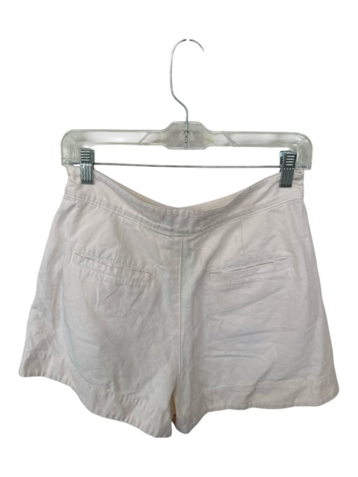 Joie Size 8 Cream Cotton High Waist Pleats Front Pockets Shorts Cream / 8