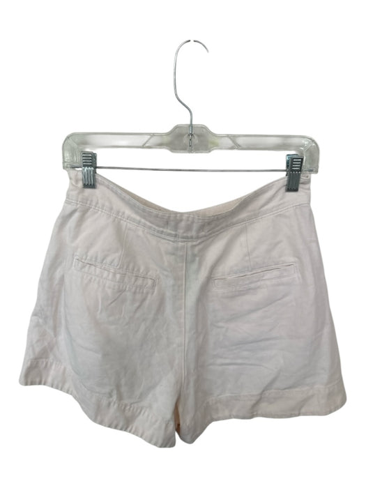 Joie Size 8 Cream Cotton High Waist Pleats Front Pockets Shorts Cream / 8