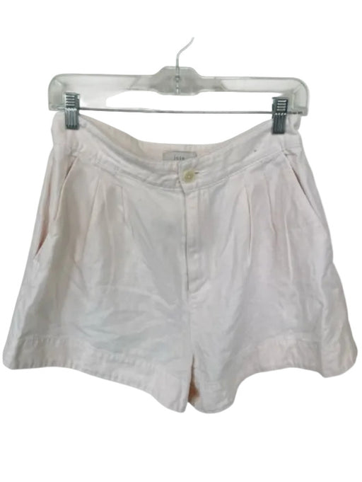 Joie Size 8 Cream Cotton High Waist Pleats Front Pockets Shorts Cream / 8