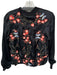 Walter Baker Size S Black & Coral Viscose Long Sleeve Embroidered Flowers Jacket Black & Coral / S