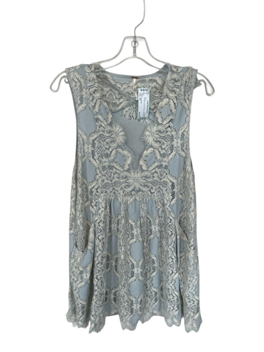 Free People Size XS Baby Blue Lace Sleeveless Dress Baby Blue / XS