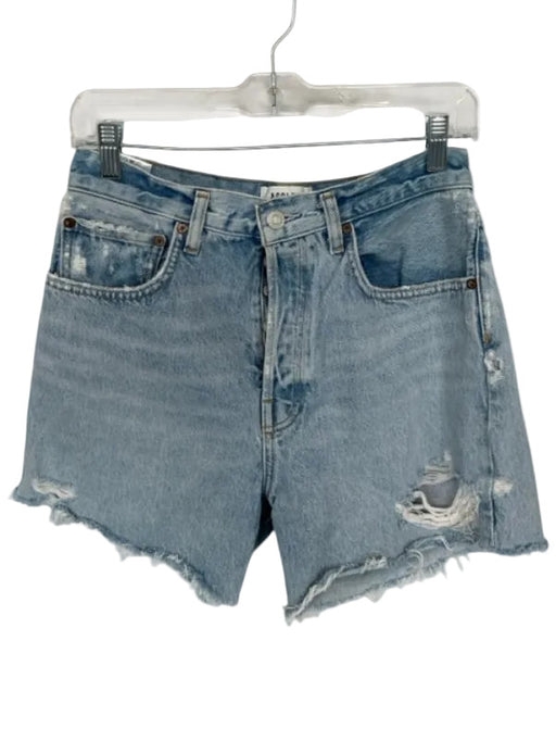 Agolde Size 28 Light Wash Organic Cotton High Waist Button Fly Cut Off Shorts Light Wash / 28