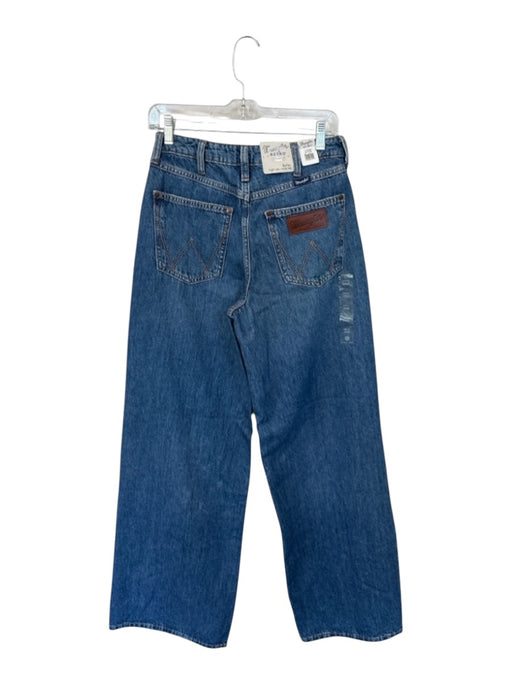 Wrangler Size 27 Med Dark Wash Cotton High Waist Wide Leg Jeans Med Dark Wash / 27