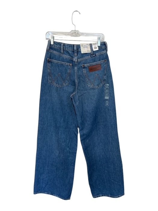 Wrangler Size 27 Med Dark Wash Cotton High Waist Wide Leg Jeans Med Dark Wash / 27
