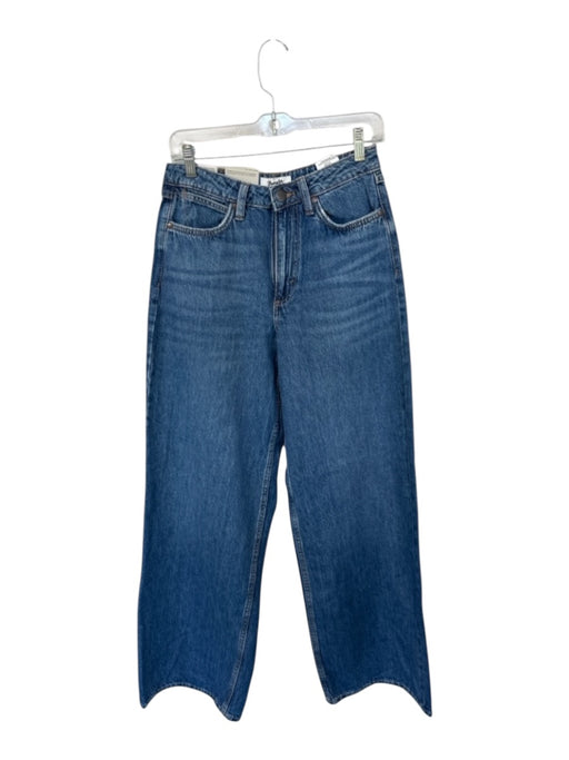 Wrangler Size 27 Med Dark Wash Cotton High Waist Wide Leg Jeans Med Dark Wash / 27