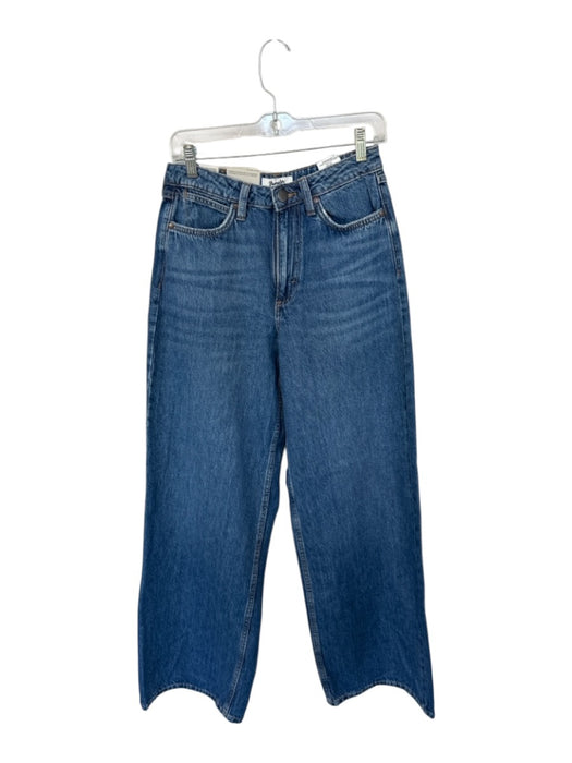 Wrangler Size 27 Med Dark Wash Cotton High Waist Wide Leg Jeans Med Dark Wash / 27