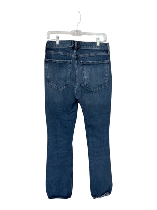 Agolde Size 29 Med Dark Wash Organic Cotton High Waist Boot Cut Raw Hem Jeans Med Dark Wash / 29