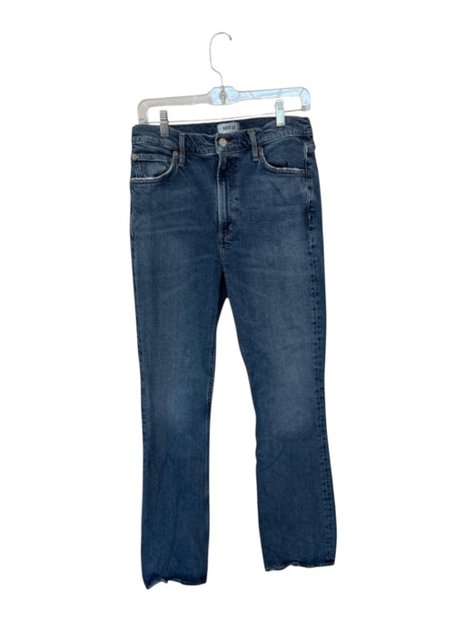 Agolde Size 29 Med Dark Wash Organic Cotton High Waist Boot Cut Raw Hem Jeans Med Dark Wash / 29