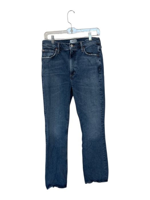 Agolde Size 29 Med Dark Wash Organic Cotton High Waist Boot Cut Raw Hem Jeans Med Dark Wash / 29