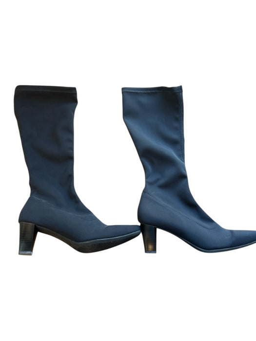 La Canadienne Shoe Size 9.5 Black Nylon Stretch Block Heel Knee High Boots Black / 9.5