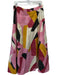 Zara Size XL Pink & Black Cotton Side Zip Geometric Pleat Maxi Skirt Pink & Black / XL