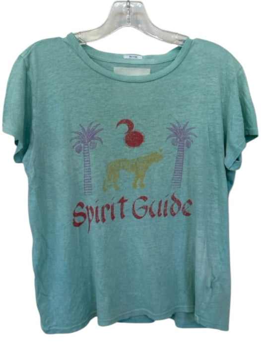 Mother Size M Sea Green Linen Short Sleeve Graphic Top Sea Green / M
