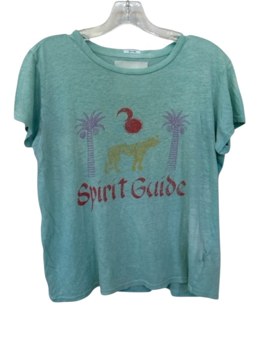 Mother Size M Sea Green Linen Short Sleeve Graphic Top Sea Green / M