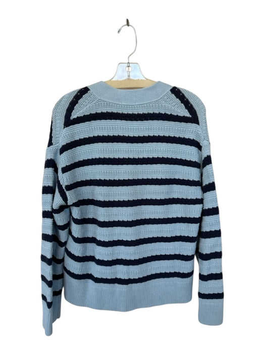 Rails Size M Blue & Navy Cotton Long Sleeve Striped Knit Cardigan Sweater Blue & Navy / M