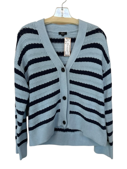 Rails Size M Blue & Navy Cotton Long Sleeve Striped Knit Cardigan Sweater Blue & Navy / M