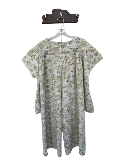 See and Be Seen Size L White & Green Polyester Blend Textured dots Pant Set White & Green / L