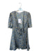 Ganni Size 38 Blue & Yellow Recycled Polyester Blend Short Sleeve Roses Dress Blue & Yellow / 38