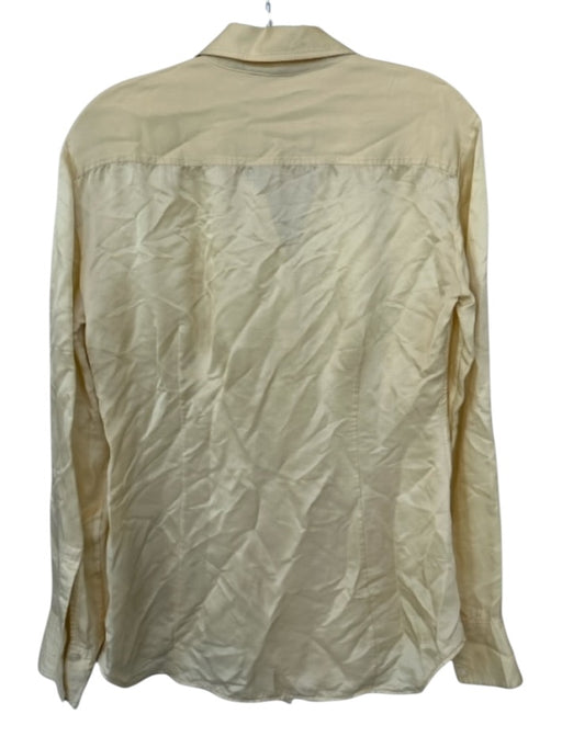 Acne Studios Size 40 Butter Yellow Silk Blend Long Sleeve Button Down Top Butter Yellow / 40