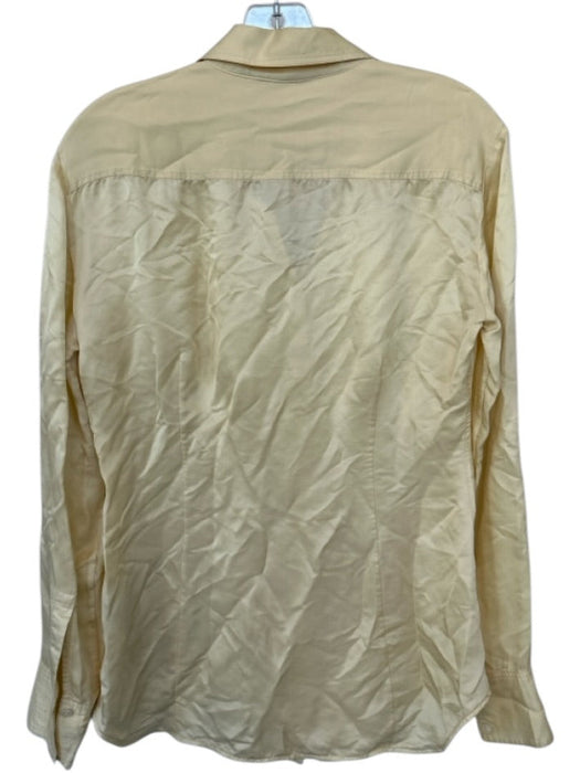 Acne Studios Size 40 Butter Yellow Silk Blend Long Sleeve Button Down Top Butter Yellow / 40