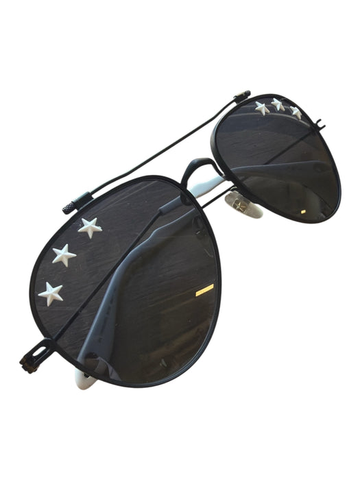 Givenchy Black & White Metal Stars Aviator Sunglasses Black & White