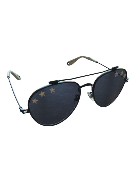 Givenchy Black & White Metal Stars Aviator Sunglasses Black & White