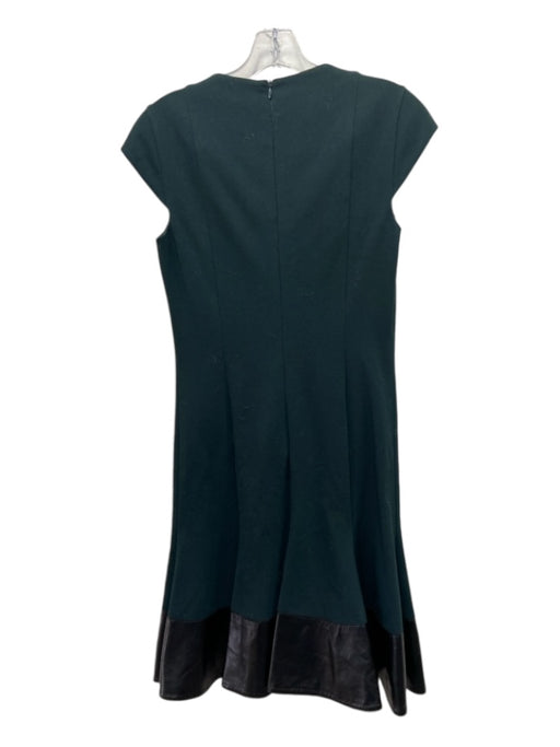 Akris Punto Size 6 Forest Green Viscose Blend Leather Accent Sleeveless Dress Forest Green / 6